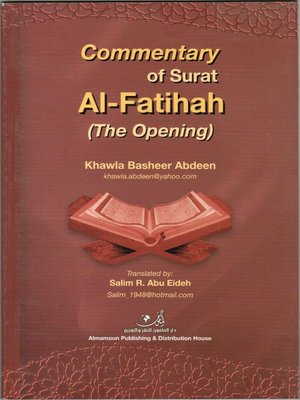 cover image of Commentary of Surat Al-Fatihah : The Opening